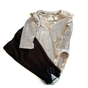 Black and white striped 0-3 month set